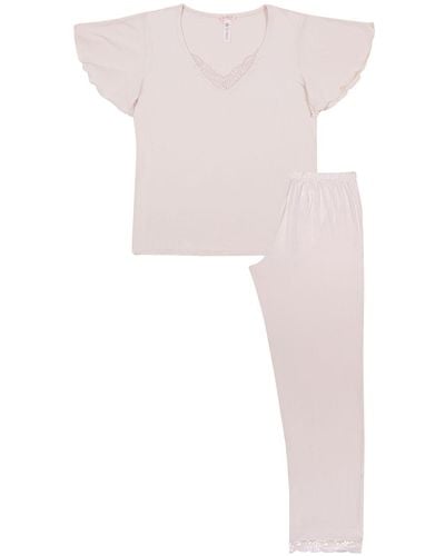 SUWEN Bequemes nachtwäsche-set almira - Weiß