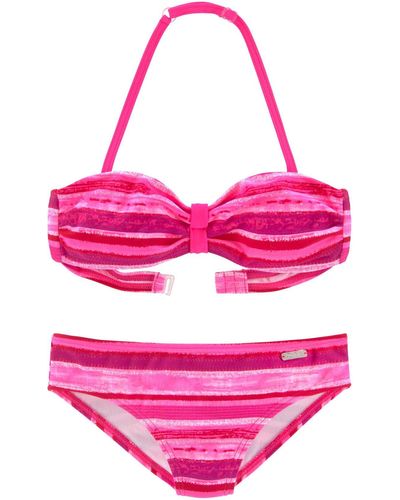 Buffalo Bikini-set gestreift - Pink