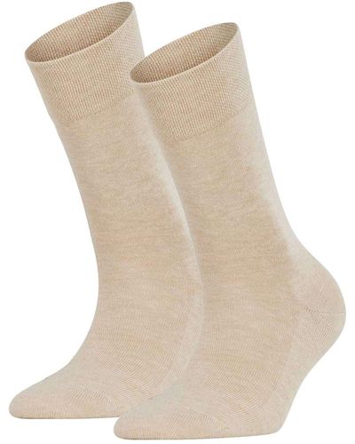 FALKE Socken 2er pack sensitive london, kurzsocken, einfarbig - Weiß