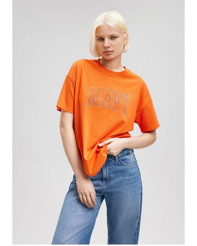 Mavi Oranges t-shirt mit logo-aufdruck normale passform / normale passform-70485