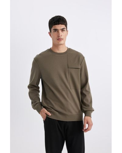 Defacto Sweatshirt regular fit - Grün
