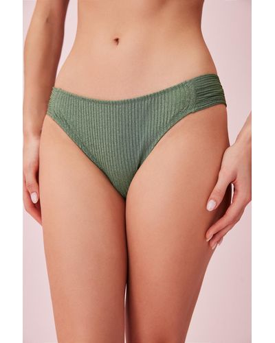 SUWEN Strukturierte bikinihose mit seitlichen falten - Grün