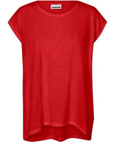 Noisy May Nmmathilde s/s loose long top fwd noos - Rot