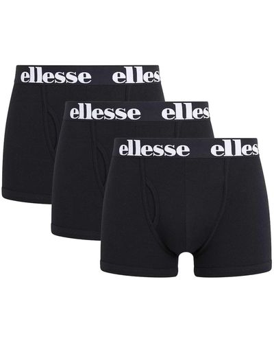 Ellesse Boxershorts , 3er pack fashion trunks, logo, baumwollstretch - Schwarz