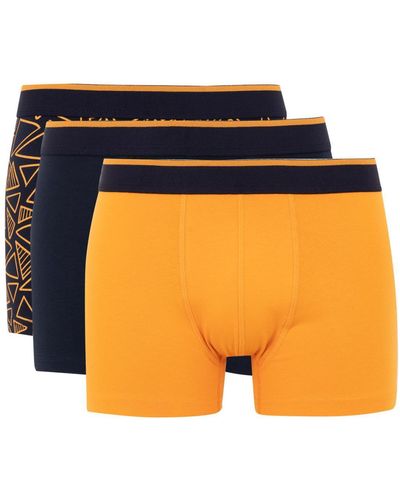 Defacto 3er-pack boxershorts mit normaler passform b7182ax24sm - Orange
