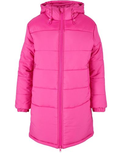 Urban Classics Ladies hooded puffer coat - Pink