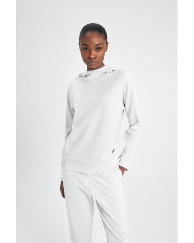 Defacto Passform standard fit kapuzen-sweatshirt aus skuba diver-stoff c2290ax24sp - Weiß