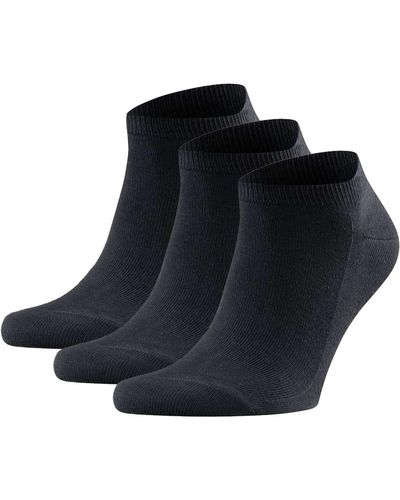 FALKE Socken 3er pack family sneaker, anti-rutsch-system, baumwollmischung, uni - Blau