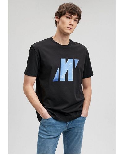 Mavi Schwarzes t-shirt mit pro-logo-print, lockere passform / loose relaxed fit-900