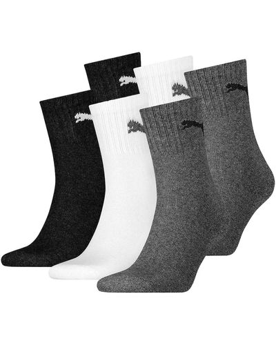 PUMA Unisex sportsocken, 6 paar short crew socks, tennissocken, einfarbig - 39-42 - Schwarz