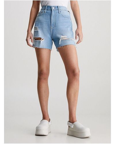 Calvin Klein Lässige shorts aus baumwolle und lycra , 5 taschen, -1aa - Blau