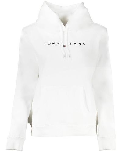 Tommy Hilfiger Tommy jeans reg linear sweatshirt mit kapuze - Weiß