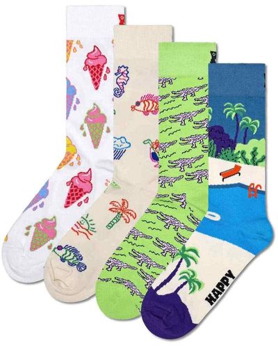 Happy Socks Socken geometrisches muster - 41-46 - Weiß