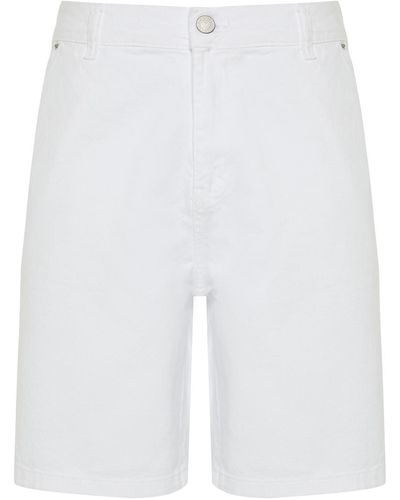 Trendyol E carpenter-jeansshorts mit weitem schnitt - Weiß
