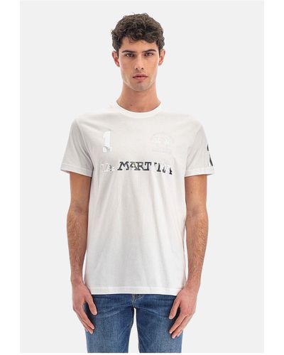La Martina Shirt t-shirt regular fit reichard mit logo-print - Weiß