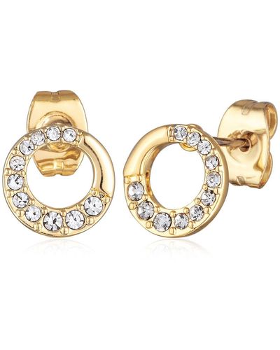 Elli Jewelry Ohrringe ohrstecker kreis kristalle elegant farbe gold - Mettallic
