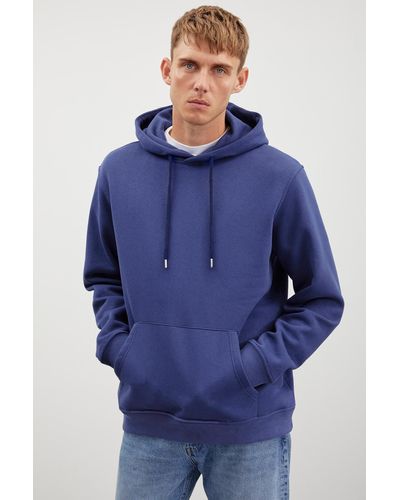 Grimelange Jorge sweatshirt aus weichem stoff mit kapuze, schnurgebunden, reguläre passform, marineblau