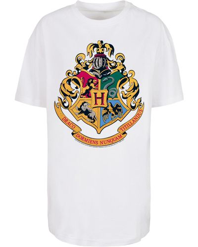 F4NT4STIC Harry-potter-hogwarts-wappen-gold DE Lyst Schwarz in mit übergroßem | boyfriend-t-shirt