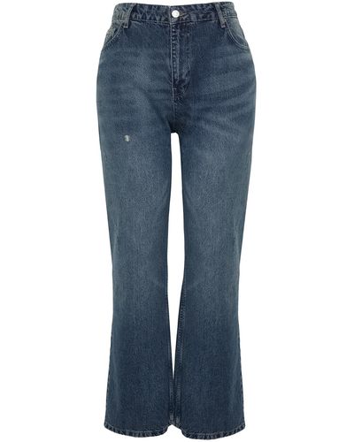Trendyol Große größen in jeans wide leg - Blau