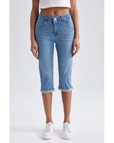 Defacto Jeans-capri mit normaler taille - Blau
