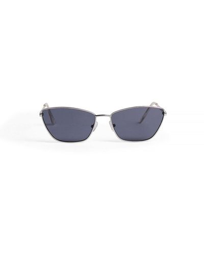 NA-KD Quadratische sonnenbrille mit metallrahmen - Blau
