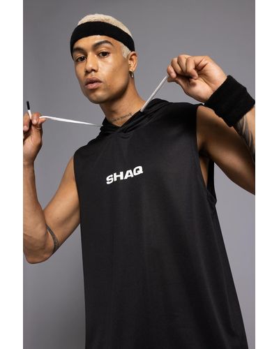 Defacto Fit shaquille o'neal premium-unterhemd mit standard-passform und kapuze - Schwarz