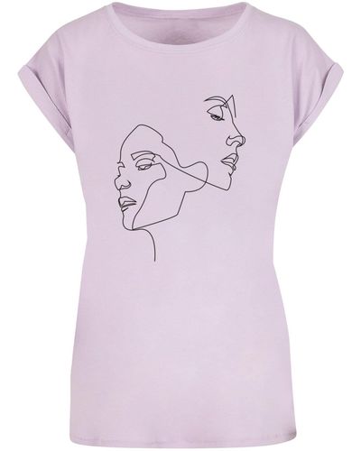 Mister Tee Ladies one line extended shoulder tee - Lila