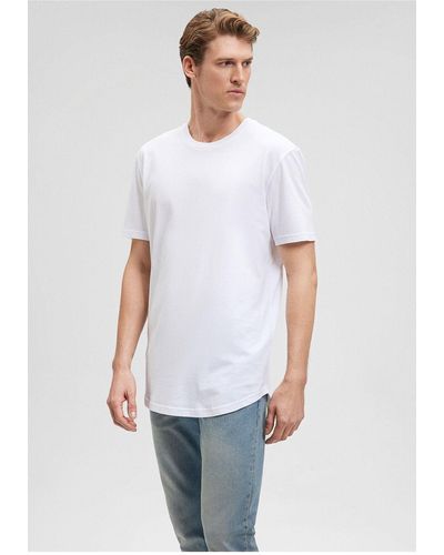 Mavi Es, langes t-shirt mit schmaler passform - Weiß