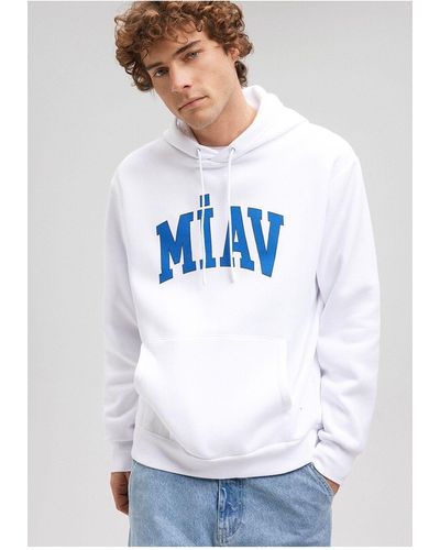 Mavi Miav bedrucktes kapuzen-sweatshirt -620 - Weiß
