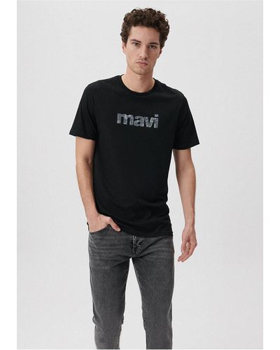 Mavi Es t-shirt mit logo-print slim fit / slim fit -900 - Schwarz