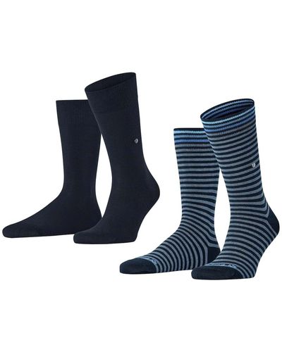 Burlington Socken, 2er pack everyday stripe so mixed, baumwolle, einheitsgröße - Blau