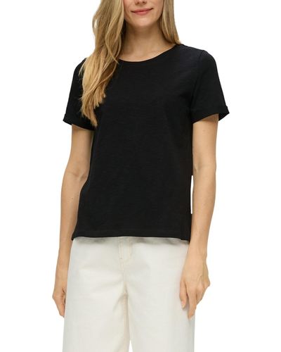 S.oliver T-shirt mit seitennähten - Schwarz