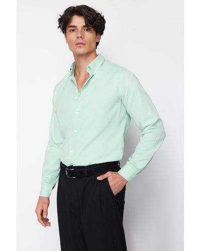 Trendyol Mintes, elegantes slim fit-hemd - Grün