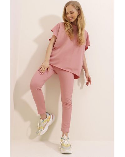Trend Alaçatı Stili Trainingsanzug regular fit - Pink
