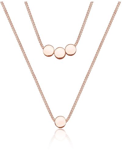 Elli Jewelry Halskette kreis geo layering blogger 925 sterling silber - Weiß