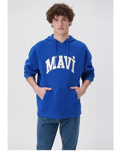 Mavi Kapuzen-sweatshirt mit logo-print -70896 - Blau
