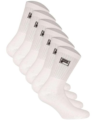 Fila 6 paar socken unisex frottee-tennissocken, crew socks, logobund, 35-46 - 39-42 - Weiß
