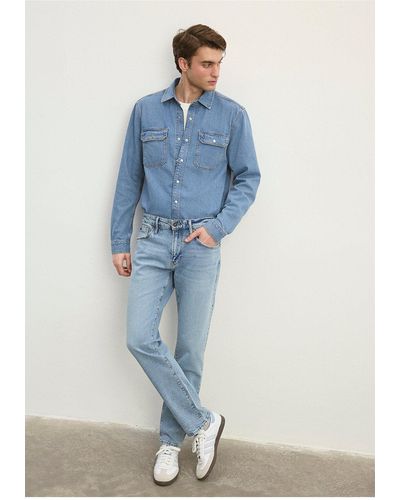 Mavi Jake classic denim hellblaue jeanshose mit kompass0042286799