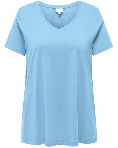 Only Carmakoma T-shirt regular fit - Blau