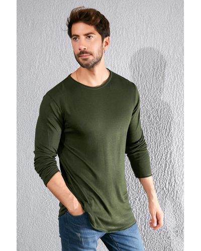 Sateen Men Pullover figurbetont - Grün