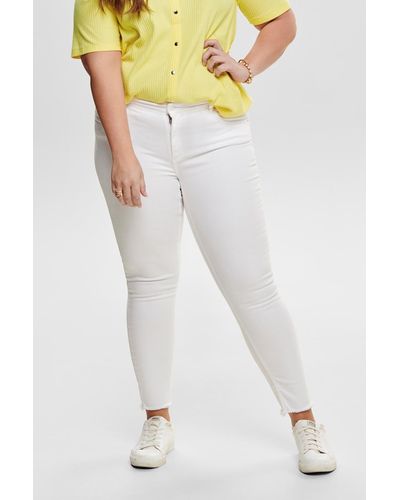Only Carmakoma Jeans mittlerer bund - Weiß