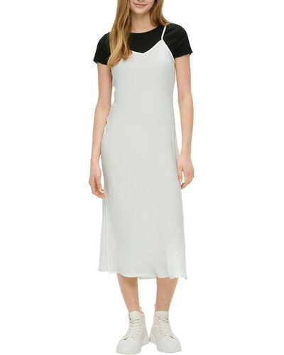 Qs By S.oliver Kleid, kurz, v-ausschnitt, spaghettiträger - Weiß