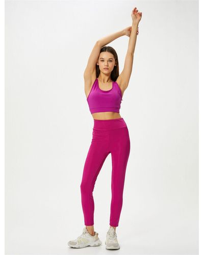 Koton Sport-leggings mit hoher taille und enger passform - Pink