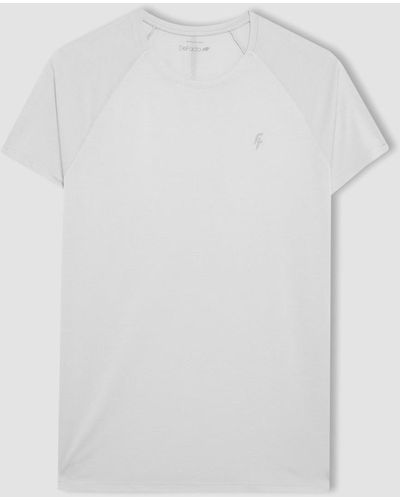 Defacto Sportlicher schwerer stoff rundhals-kurzarm-t-shirt b5150ax24sp - Weiß