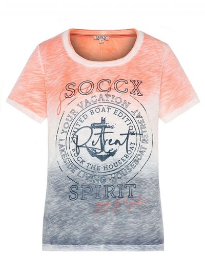 SOCCX T-shirt regular fit - Pink
