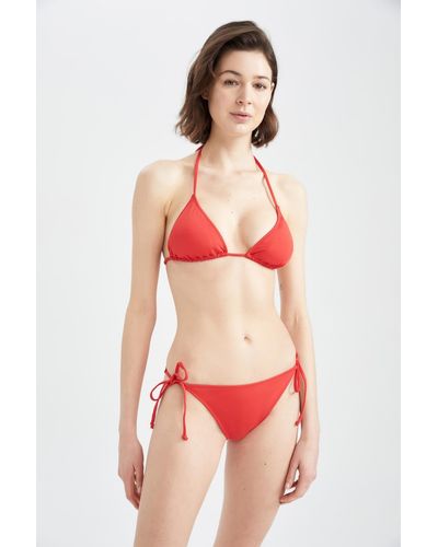 Defacto "fall in love"-bikinihose mit normaler passform - Rot