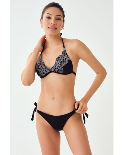 Dagi Es, bedecktes triangel-bikini-set - Schwarz