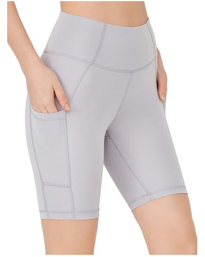 LOS OJOS Kompressor-biker-shorts mit hoher taille und doppelter tasche, kurze sport-tights in - Grau