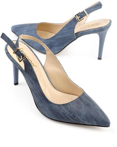 Capone Outfitters Schuhe mit offenem rücken und mittelhohem absatz - Blau
