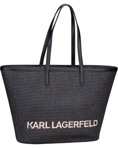 Karl Lagerfeld Shopper k/essential raffia 241w3027 - Schwarz